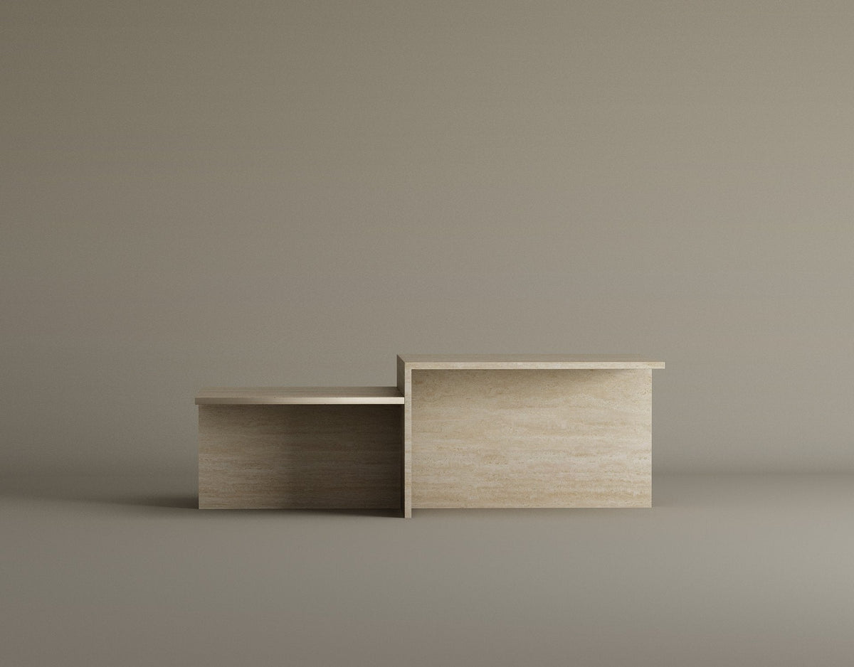 Terra – Table basse en travertin naturel au design durable-Galerie Pietra