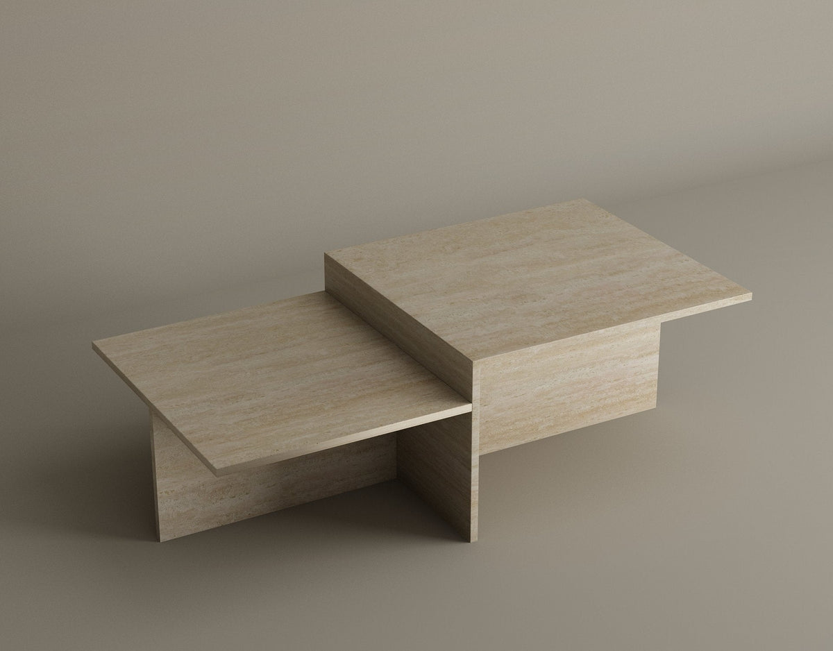 Terra – Table basse en travertin naturel au design durable-Galerie Pietra