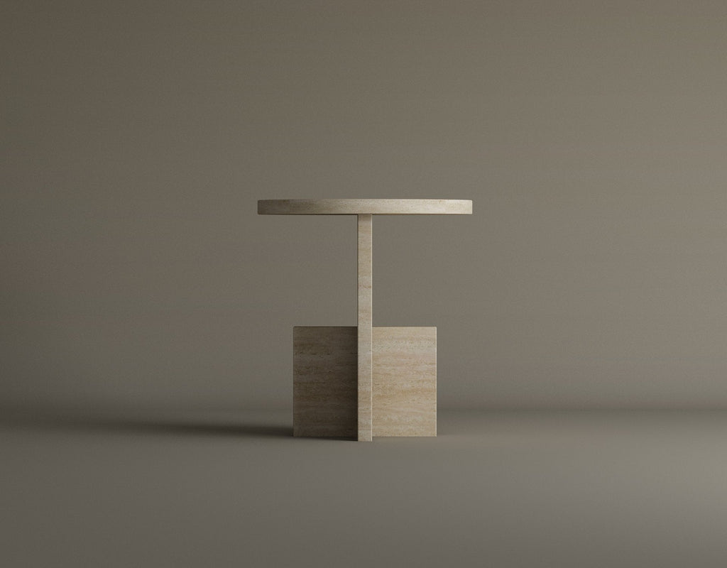 Travertine Scepter – Table d’appoint sculpturale en travertin naturel-Galerie Pietra