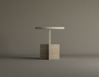 Travertine Scepter – Table d’appoint sculpturale en travertin naturel-Galerie Pietra