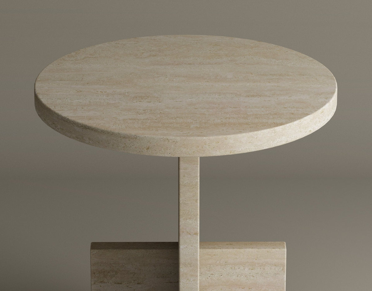 Travertine Scepter – Table d’appoint sculpturale en travertin naturel-Galerie Pietra