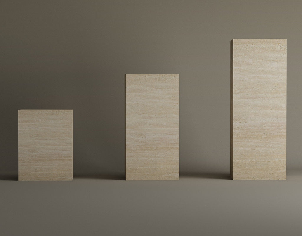 Trio Travertine Elegance – Ensemble de trois pièces en travertin naturel-Galerie Pietra