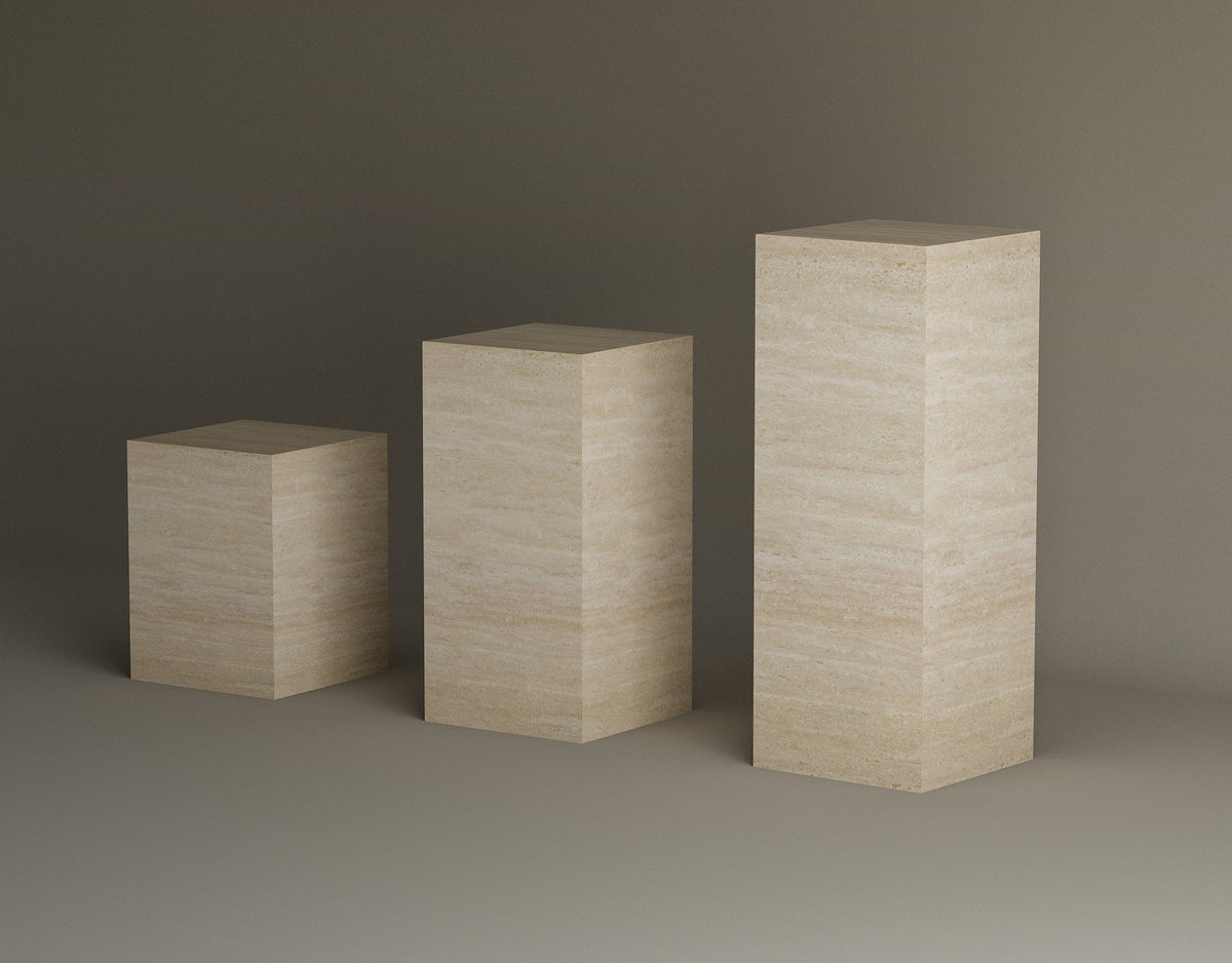 Trio Travertine Elegance – Ensemble de trois pièces en travertin naturel-Galerie Pietra