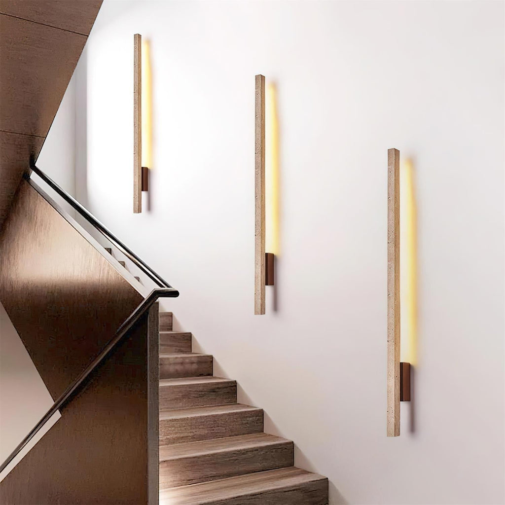 Vela – Applique murale slim en travertin naturel-Galerie Pietra