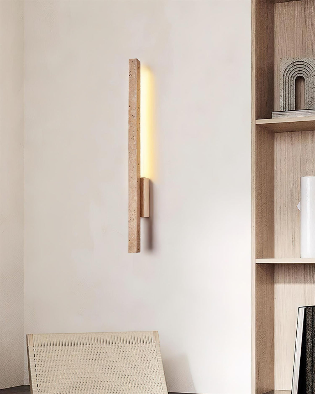 Vela – Applique murale slim en travertin naturel-Galerie Pietra