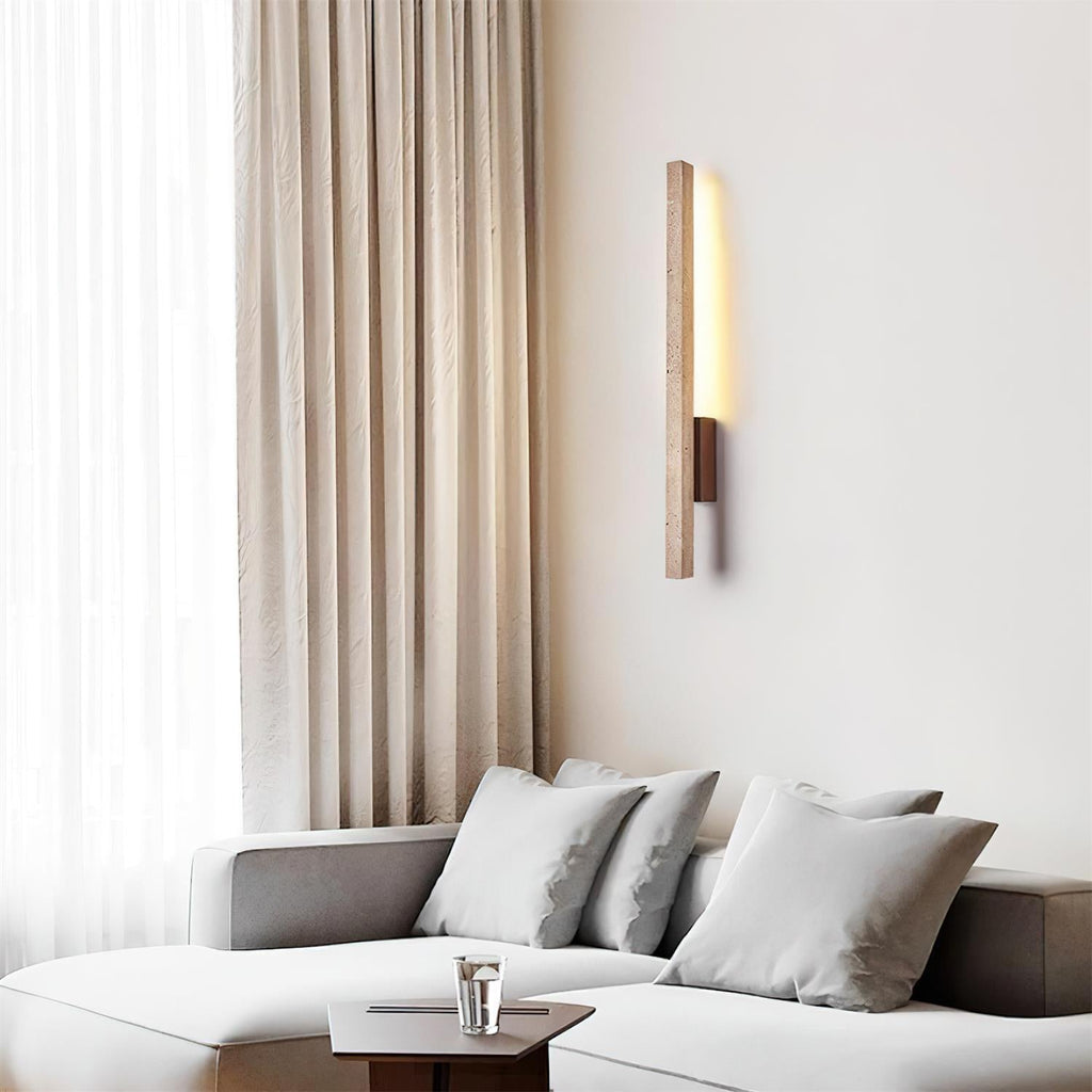 Vela – Applique murale slim en travertin naturel-Galerie Pietra