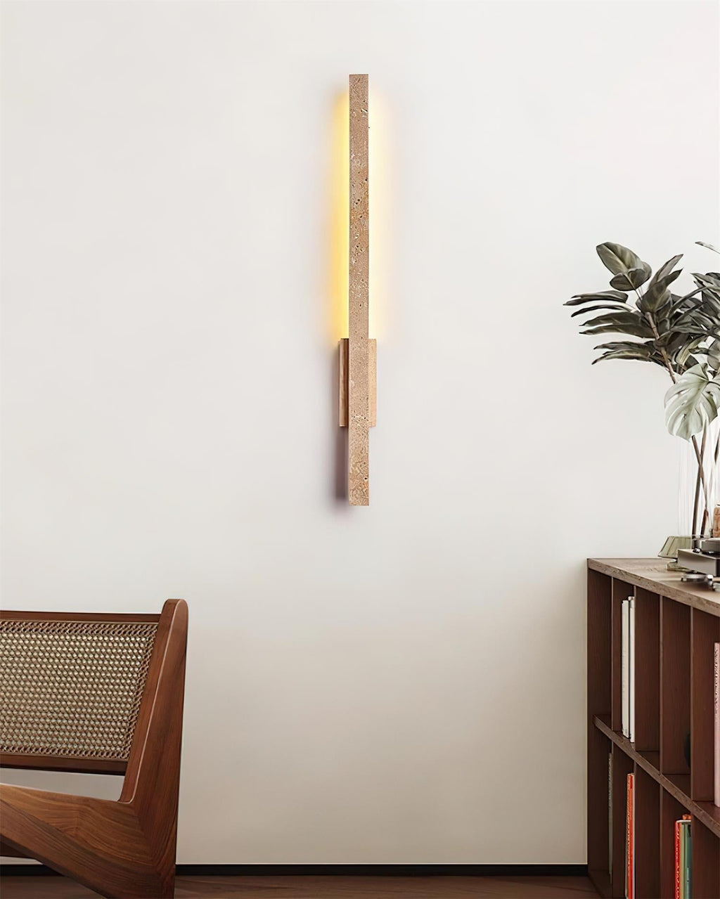 Vela – Applique murale slim en travertin naturel-Galerie Pietra