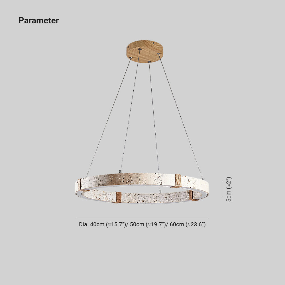 Veria – Suspension annulaire en travertin naturel-Galerie Pietra