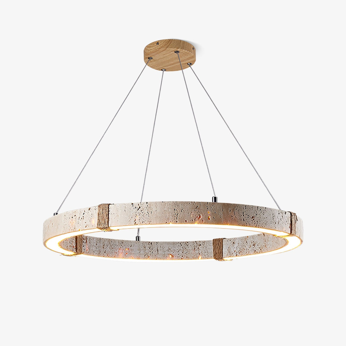 Veria – Suspension annulaire en travertin naturel-Galerie Pietra