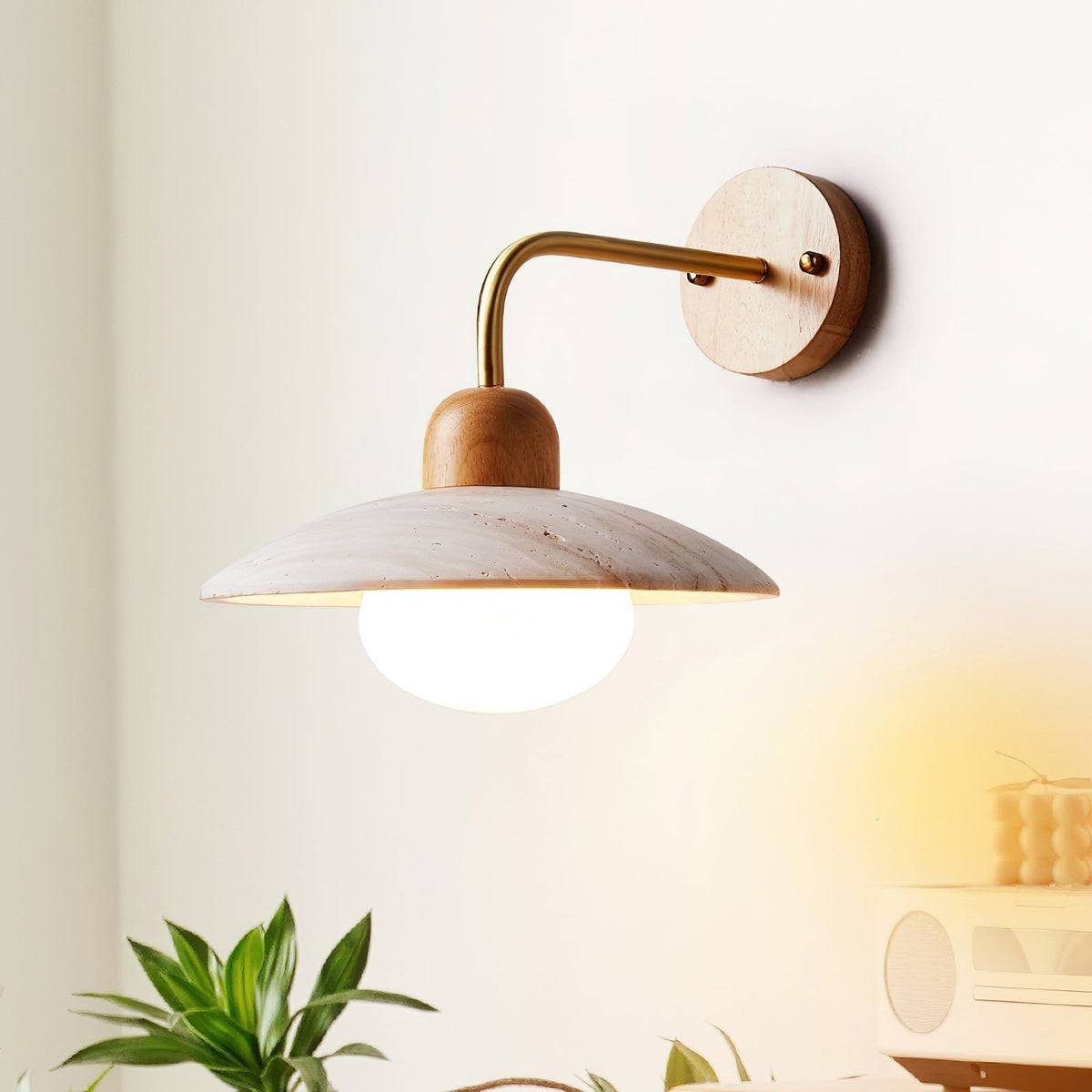Vinea – Applique murale vintage en travertin naturel-Galerie Pietra
